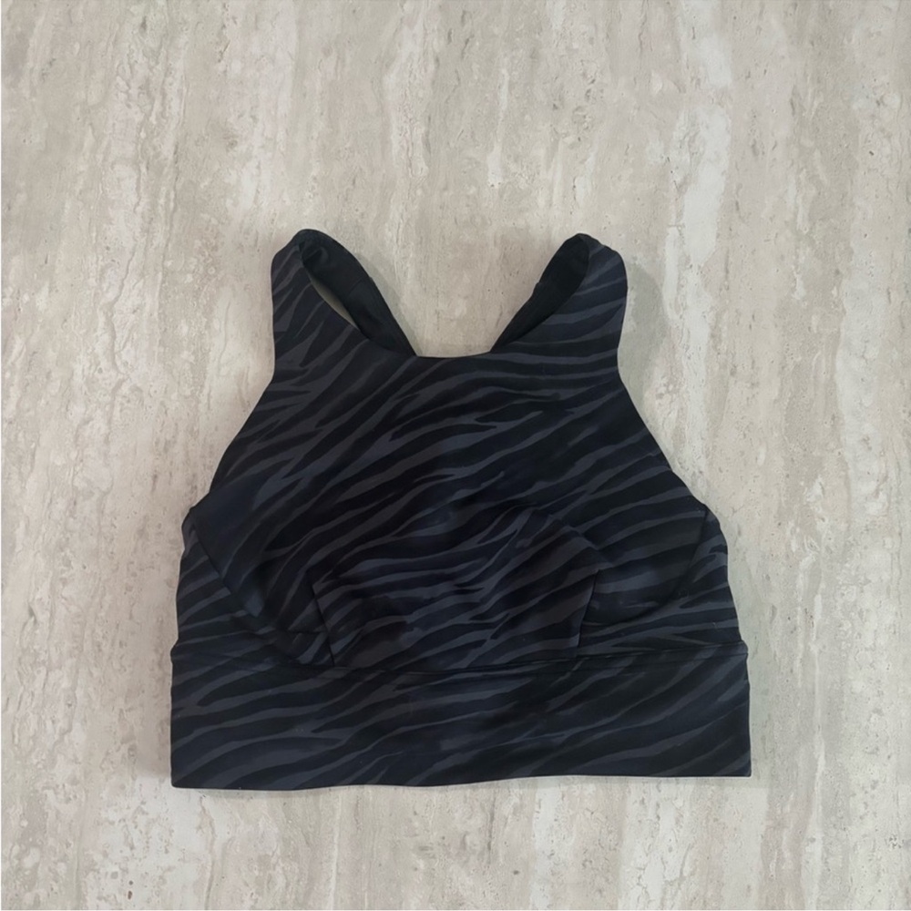 Lululemon Le Tigre Camo Deep Coal Multi Wunder Train Long-Line Bra